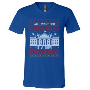 All I Want For Christmas Is A New President Xmas Cute Gift V-Neck T-Shirt