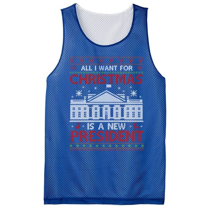 All I Want For Christmas Is A New President Xmas Cute Gift Mesh Reversible Basketball Jersey Tank