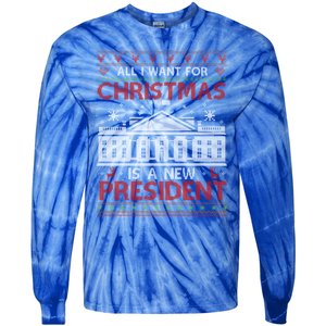 All I Want For Christmas Is A New President Xmas Cute Gift Tie-Dye Long Sleeve Shirt