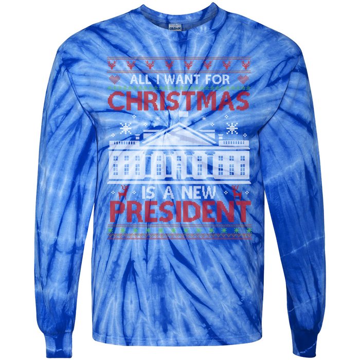 All I Want For Christmas Is A New President Xmas Cute Gift Tie-Dye Long Sleeve Shirt