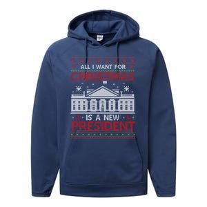 All I Want For Christmas Is A New President Xmas Cute Gift Performance Fleece Hoodie