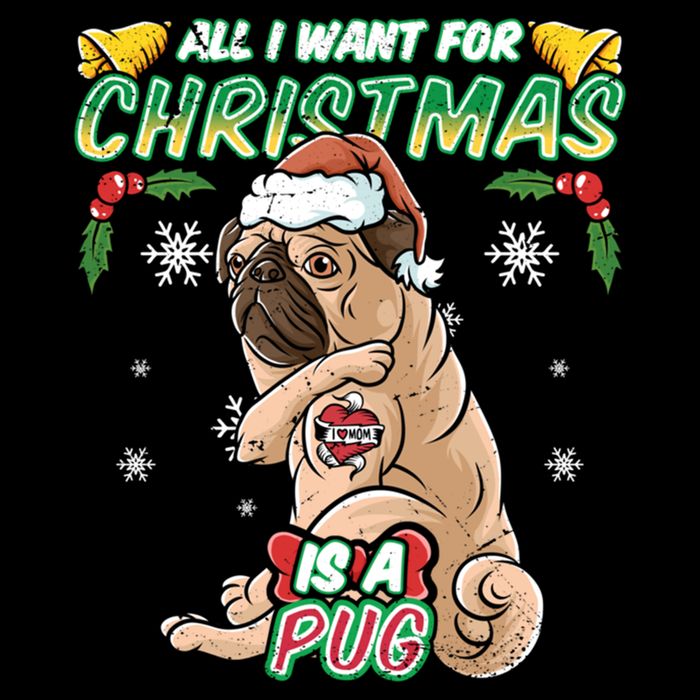All I Want For Christmas Is A Pug Santa Claus Santa Claus Gift Impact Tech Backpack