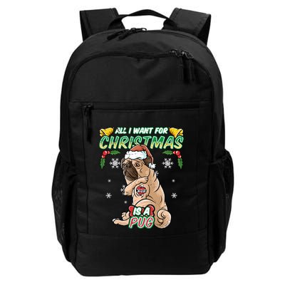 All I Want For Christmas Is A Pug Santa Claus Santa Claus Gift Backpack