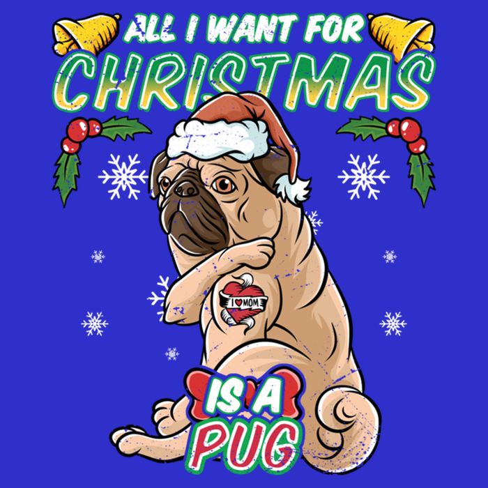All I Want For Christmas Is A Pug Santa Claus Santa Claus Gift Magnet