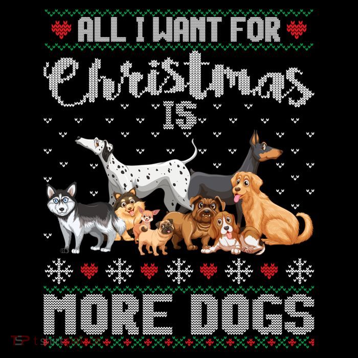 All I Want For Christmas Is More Dogs Ugly Xmas Sweater Gift 7-Panel Snapback Hat