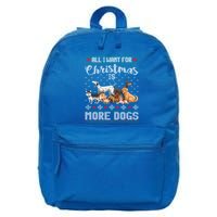 All I Want For Christmas Is More Dogs Ugly Xmas Sweater Gift 16 in Basic Backpack
