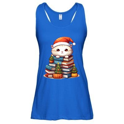 All I Want For Xmas Is Books And Cats Xmas Tree Pajama Holiday Meaningful Gift Ladies Essential Flowy Tank