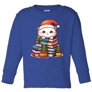 All I Want For Xmas Is Books And Cats Xmas Tree Pajama Holiday Meaningful Gift Toddler Long Sleeve Shirt