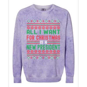 All I Want For Christmas Is A New President Xmas Sweater Cool Gift Colorblast Crewneck Sweatshirt