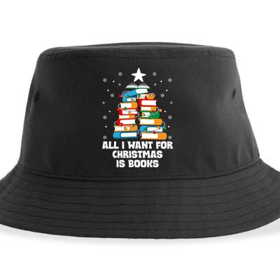 All I Want For Christmas Is Books Xmas Book Reader Reading Gift Sustainable Bucket Hat
