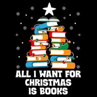 All I Want For Christmas Is Books Xmas Book Reader Reading Gift 7-Panel Snapback Hat