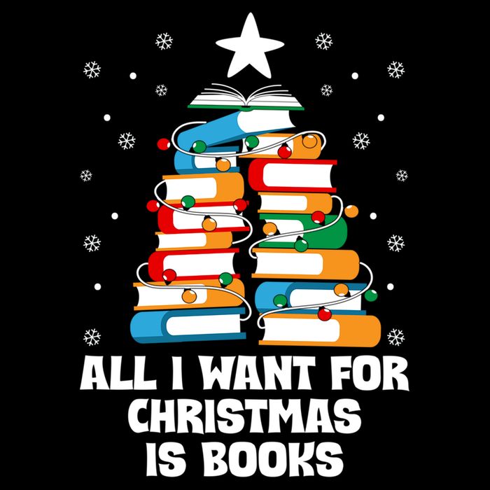 All I Want For Christmas Is Books Xmas Book Reader Reading Gift 7-Panel Snapback Hat