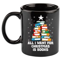 All I Want For Christmas Is Books Xmas Book Reader Reading Gift 11oz C Handle Ceramic Mug
