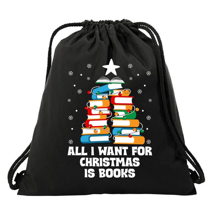 All I Want For Christmas Is Books Xmas Book Reader Reading Gift Drawstring Bag