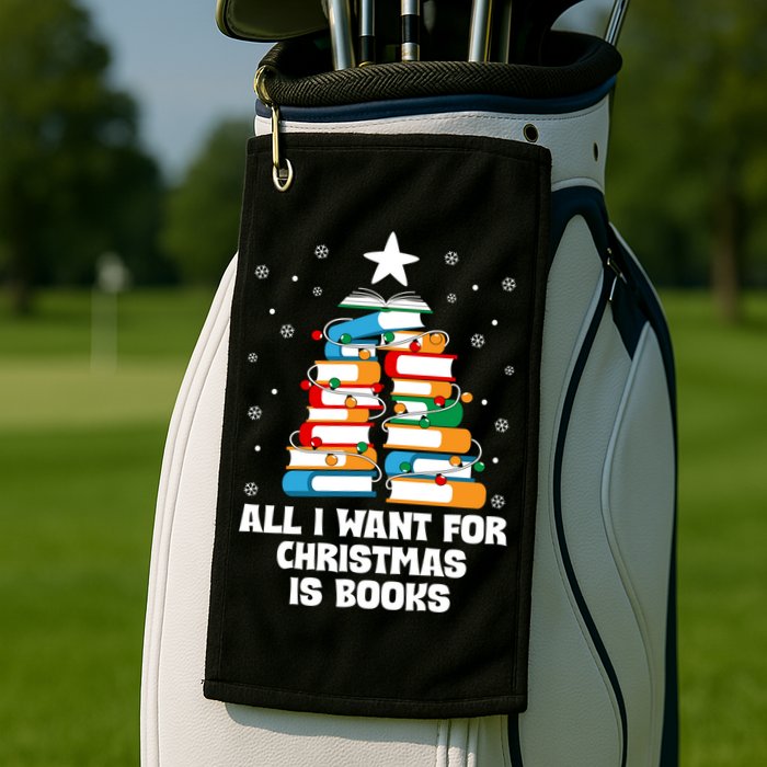 All I Want For Christmas Is Books Xmas Book Reader Reading Gift Golf Towel