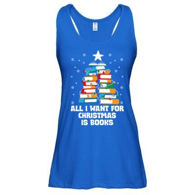 All I Want For Christmas Is Books Xmas Book Reader Reading Gift Ladies Essential Flowy Tank