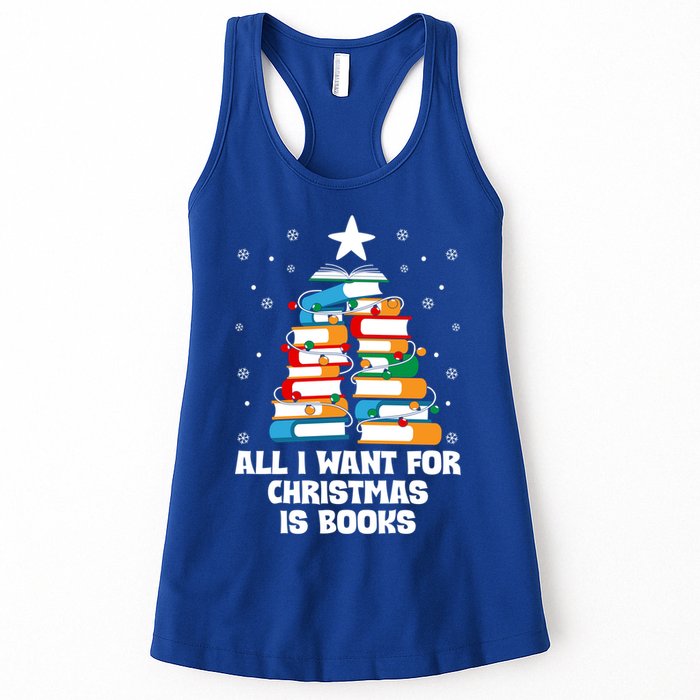 All I Want For Christmas Is Books Xmas Book Reader Reading Gift Womens Tank Top
