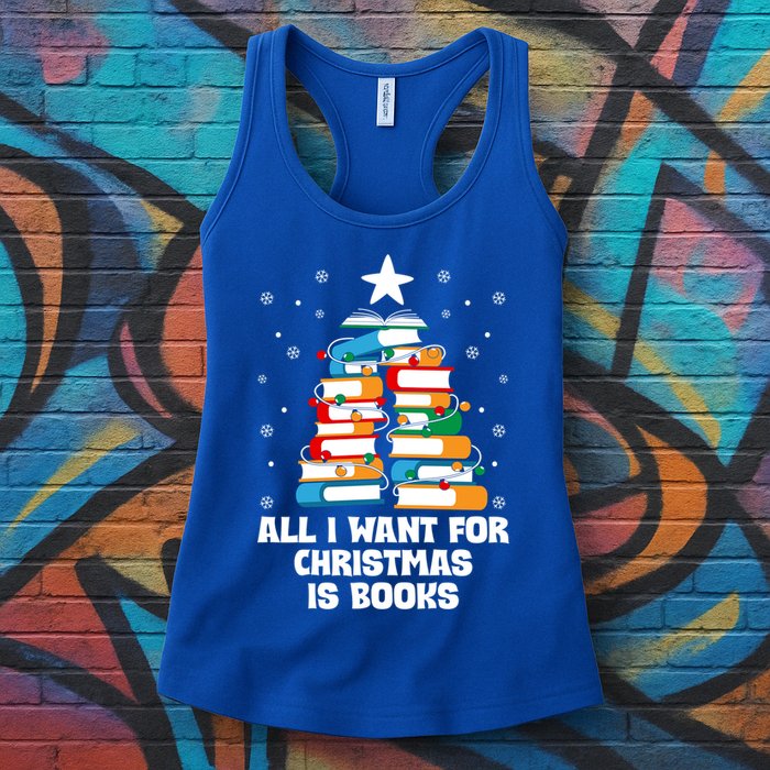 All I Want For Christmas Is Books Xmas Book Reader Reading Gift Womens Tank Top
