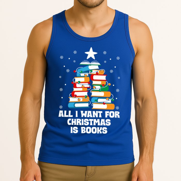 All I Want For Christmas Is Books Xmas Book Reader Reading Gift Tank Top