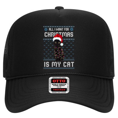 All I Want For Christmas Is My Cat Ugly Christmas Sweater Meaningful Gift Trucker Hat