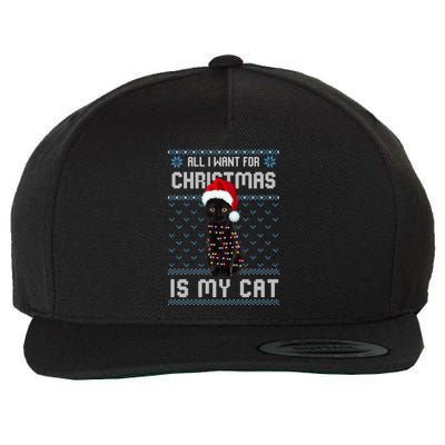 All I Want For Christmas Is My Cat Ugly Christmas Sweater Meaningful Gift Wool Snapback Cap