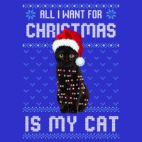 All I Want For Christmas Is My Cat Ugly Christmas Sweater Meaningful Gift 16 in Basic Backpack