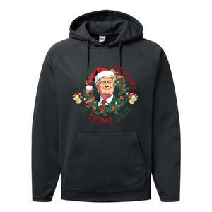 All I Want For Christmas Is Trump Back Christmas Trump Performance Fleece Hoodie