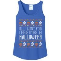 All I Want For Christmas Is Halloween Ugly Sweater Holiday Gift Ladies Essential Tank