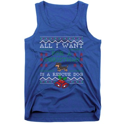 All I Want Christmas Is A Rescue Dog Ugly Gift Tank Top