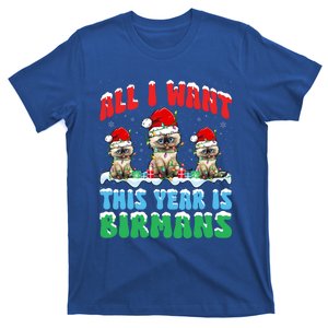 All I Want This Year Is Bir Cat Wearing Christmas Hat Cool Gift T-Shirt