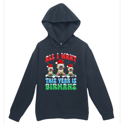 All I Want This Year Is Bir Cat Wearing Christmas Hat Cool Gift Urban Pullover Hoodie