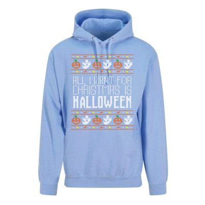 All I Want For Christmas Is Halloween Ugly Sweater Holiday Gift Unisex Surf Hoodie