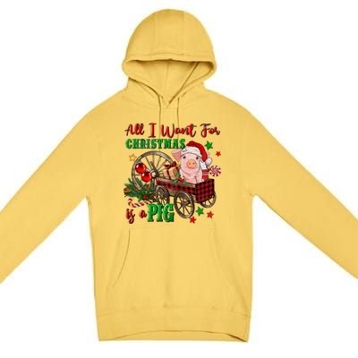 All I Want For Christmas Is A Pig Merry Christmas Pajamas Gift Premium Pullover Hoodie