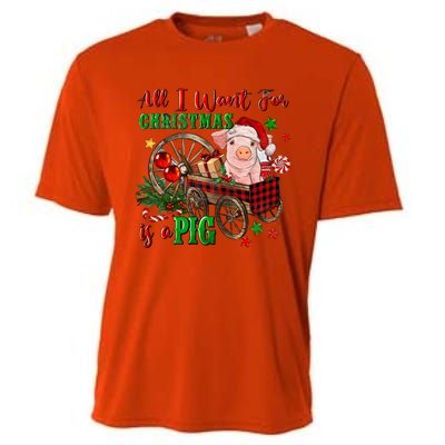 All I Want For Christmas Is A Pig Merry Christmas Pajamas Gift Cooling Performance Crew T-Shirt