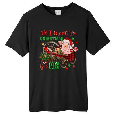 All I Want For Christmas Is A Pig Merry Christmas Pajamas Gift Tall Fusion ChromaSoft Performance T-Shirt