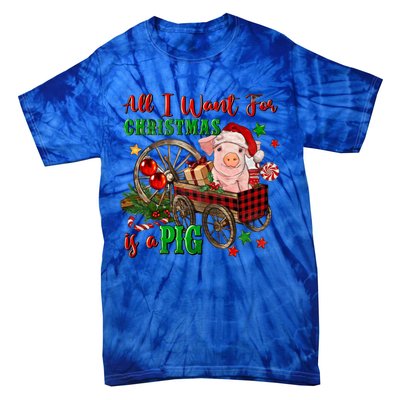 All I Want For Christmas Is A Pig Merry Christmas Pajamas Gift Tie-Dye T-Shirt