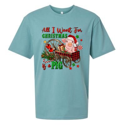 All I Want For Christmas Is A Pig Merry Christmas Pajamas Gift Sueded Cloud Jersey T-Shirt