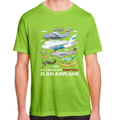 All I Want For Christmas Is An Airplane Merry Christmas Adult ChromaSoft Performance T-Shirt