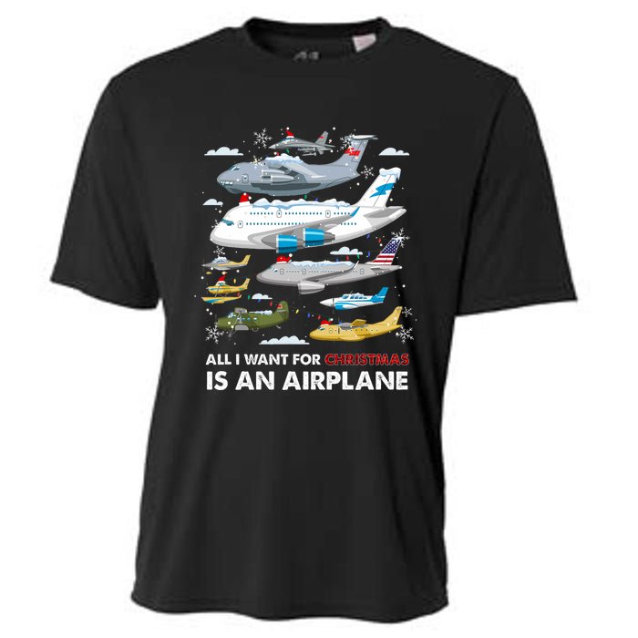 All I Want For Christmas Is An Airplane Merry Christmas Cooling Performance Crew T-Shirt