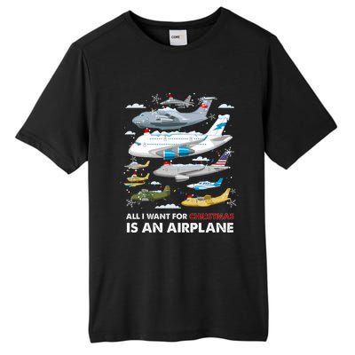 All I Want For Christmas Is An Airplane Merry Christmas Tall Fusion ChromaSoft Performance T-Shirt