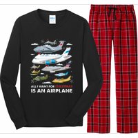 All I Want For Christmas Is An Airplane Merry Christmas Long Sleeve Pajama Set