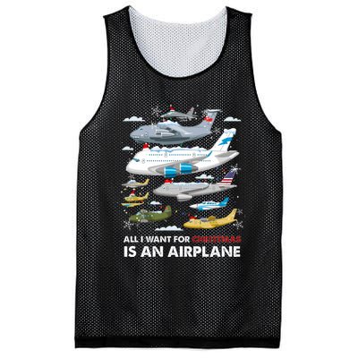 All I Want For Christmas Is An Airplane Merry Christmas Mesh Reversible Basketball Jersey Tank