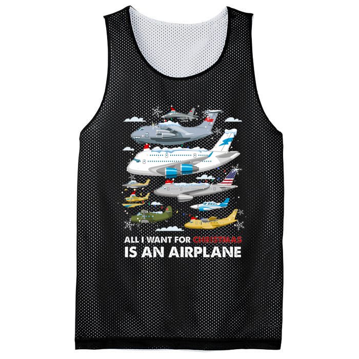 All I Want For Christmas Is An Airplane Merry Christmas Mesh Reversible Basketball Jersey Tank