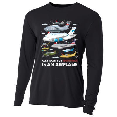 All I Want For Christmas Is An Airplane Merry Christmas Cooling Performance Long Sleeve Crew