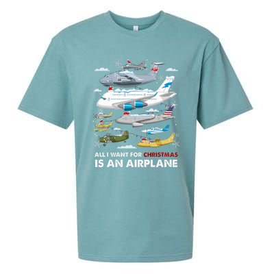 All I Want For Christmas Is An Airplane Merry Christmas Sueded Cloud Jersey T-Shirt