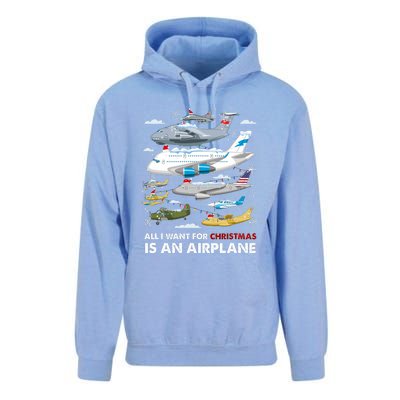 All I Want For Christmas Is An Airplane Merry Christmas Unisex Surf Hoodie