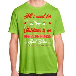 All I Want For Christmas Arabian Horse And Wine Gift Adult ChromaSoft Performance T-Shirt