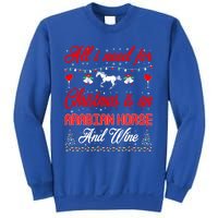 All I Want For Christmas Arabian Horse And Wine Gift Sweatshirt