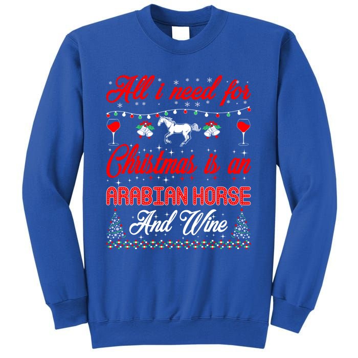 All I Want For Christmas Arabian Horse And Wine Gift Sweatshirt