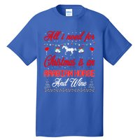 All I Want For Christmas Arabian Horse And Wine Gift Tall T-Shirt